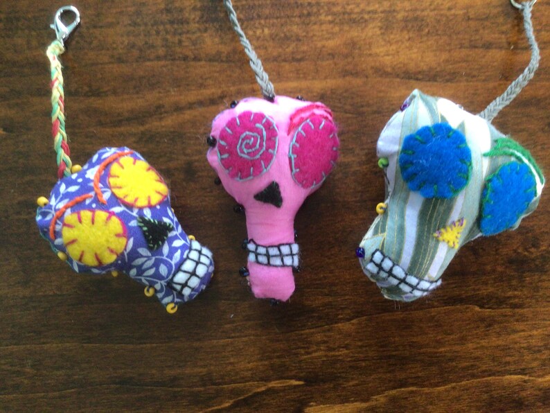 Da De Los Muertos Day Of The Dead Sugar Skull Key Fob Back - Etsy - Foto 10