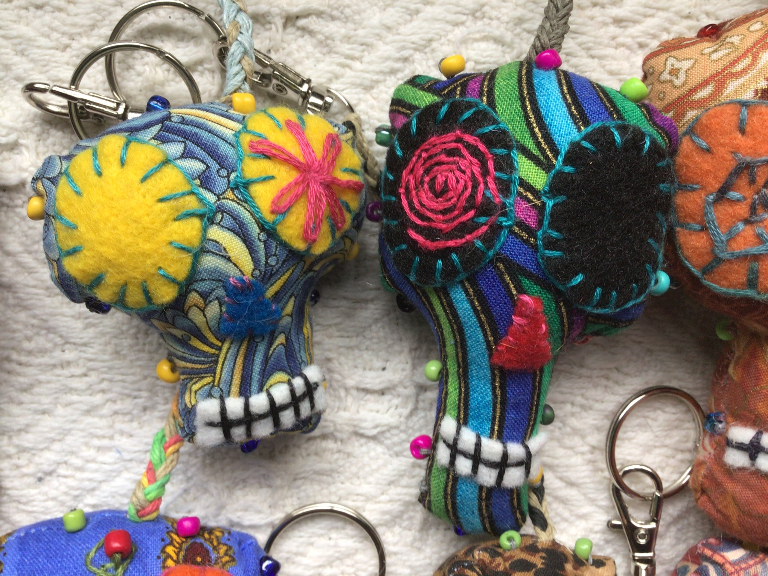 Dia De Los Muertos Day of the dead sugar skull key fob back | Etsy