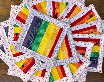 rainbow coaster set pride mug rugs