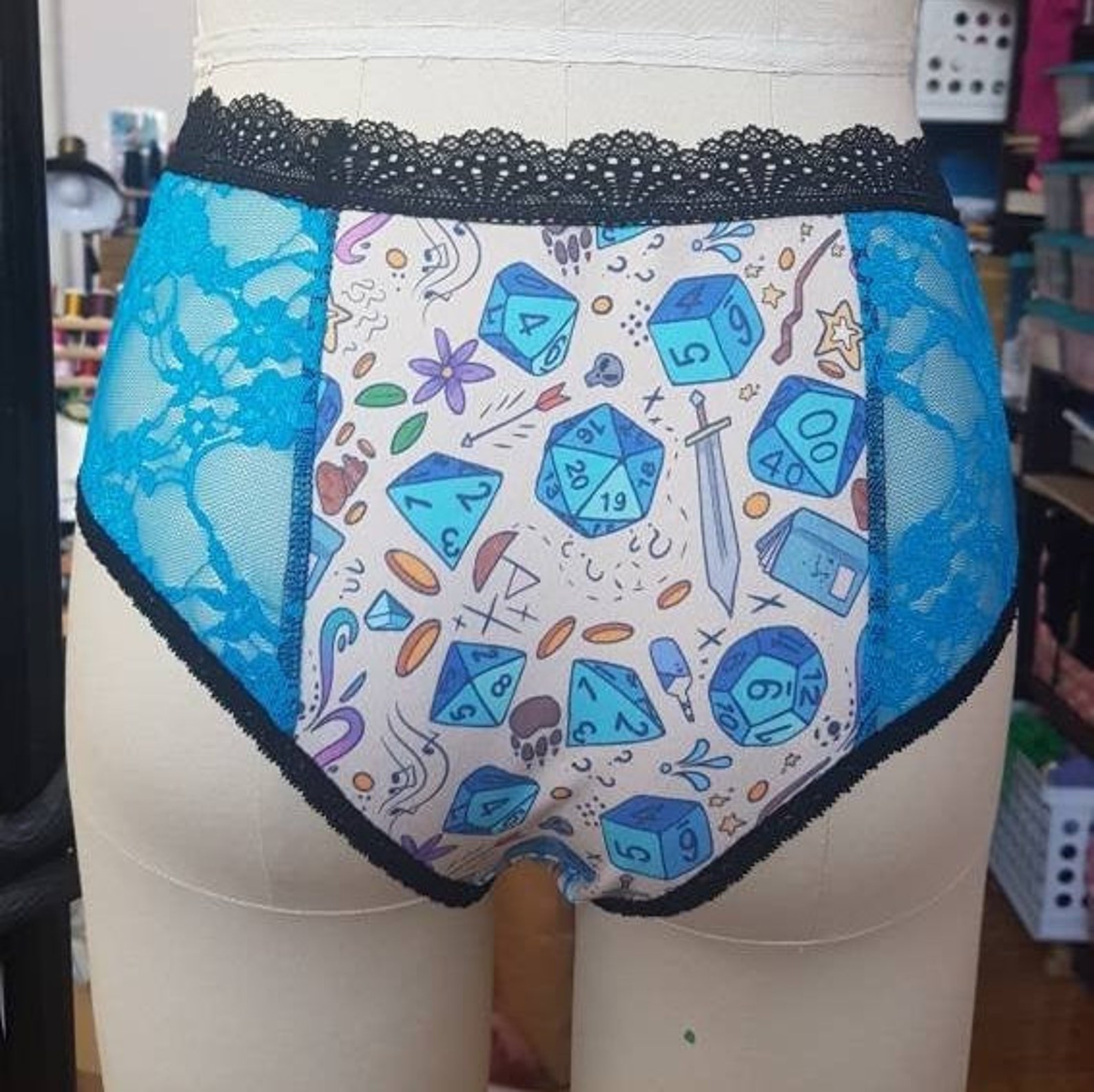 Dungeons and Dragons Underwear Dice Nerdy D&D Panties Etsy