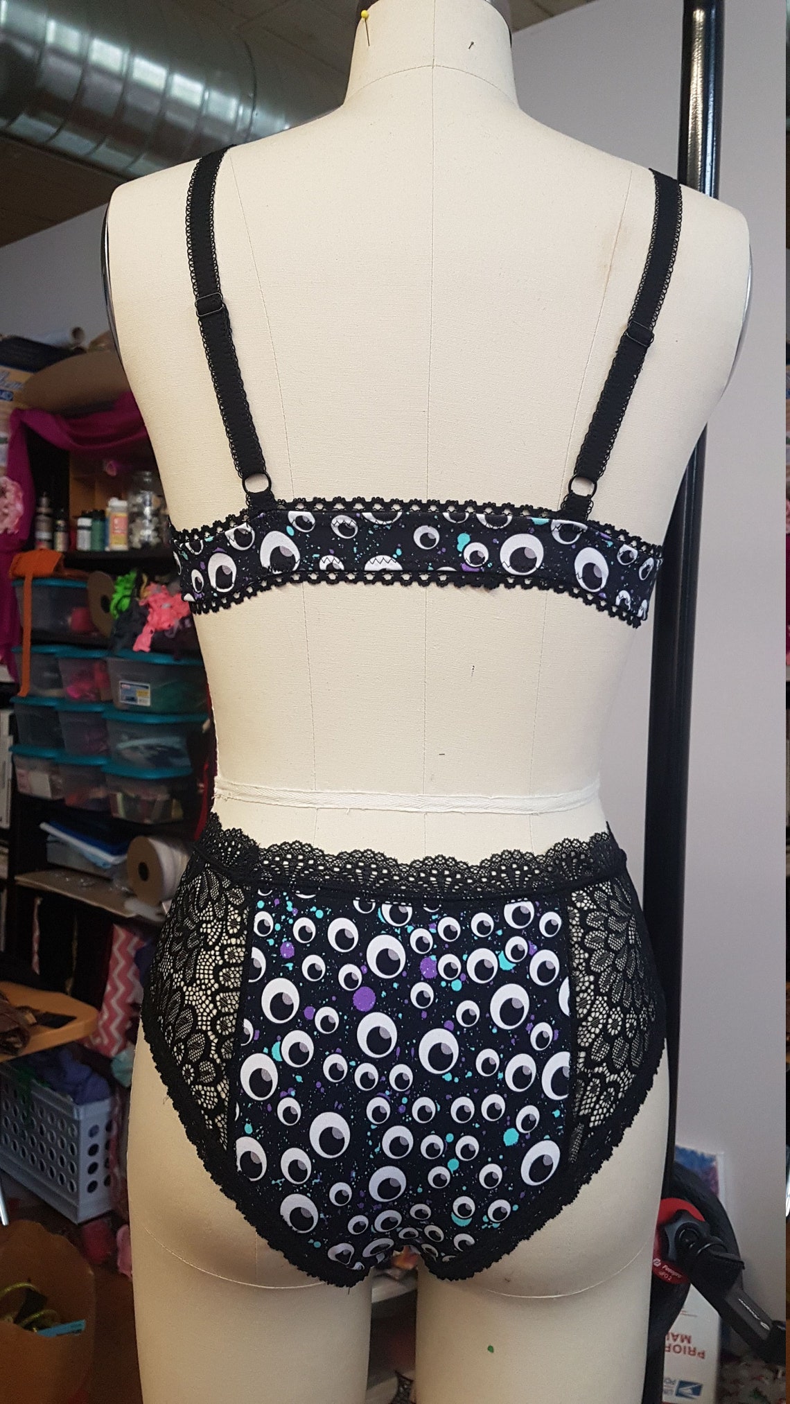 Spooky Eyeball Googly Eye Women's Lingerie Bra and Panty Etsy