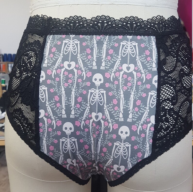 Skeleton Floral Underwear Pastel Goth Halloween Panties Etsy
