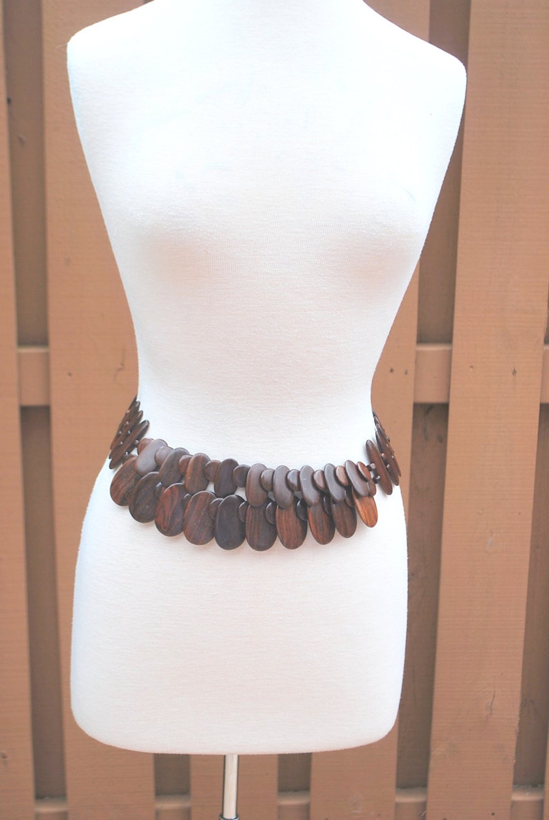 Vintage Brown Wood Hanging Hip Belt
