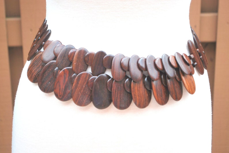 Vintage Brown Wood Hanging Hip Belt