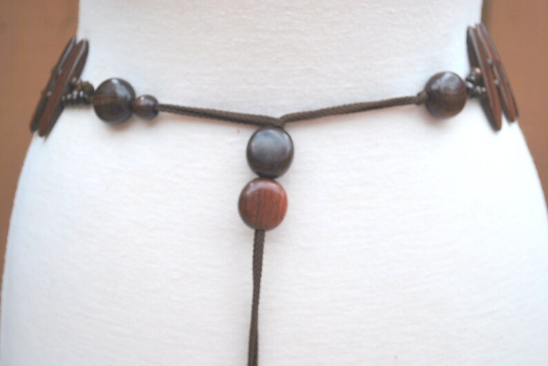 Vintage Brown Wood Hanging Hip Belt