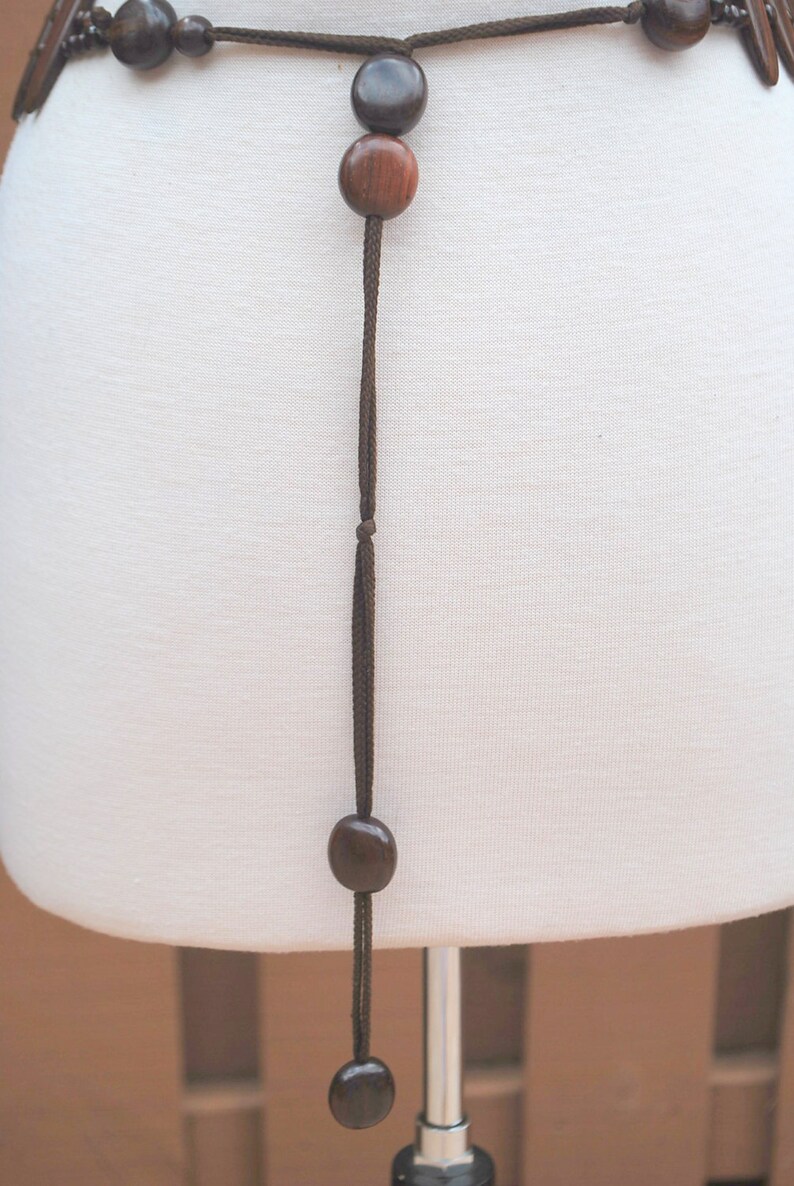 Vintage Brown Wood Hanging Hip Belt