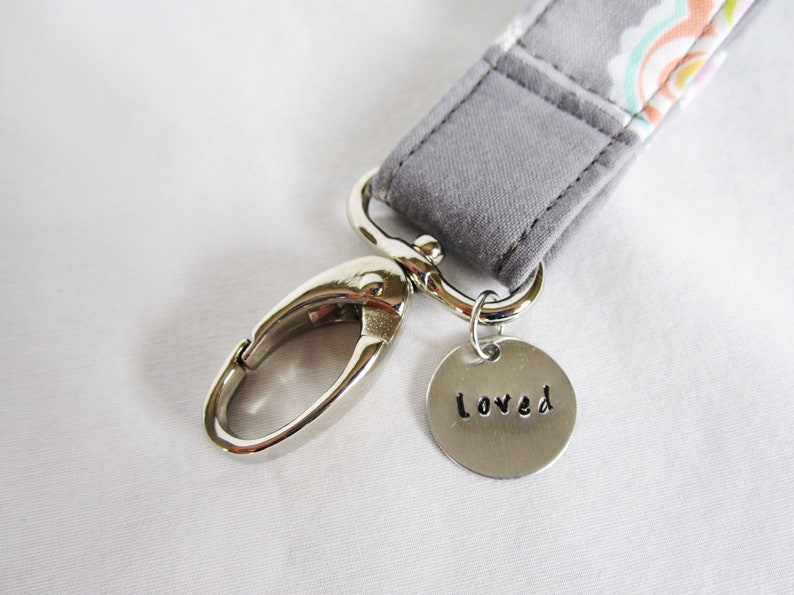 floral key lanyard Personalized wristlet keychain gift for her