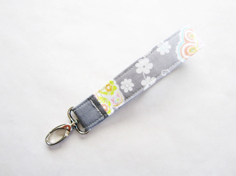 floral key lanyard Personalized wristlet keychain gift for her