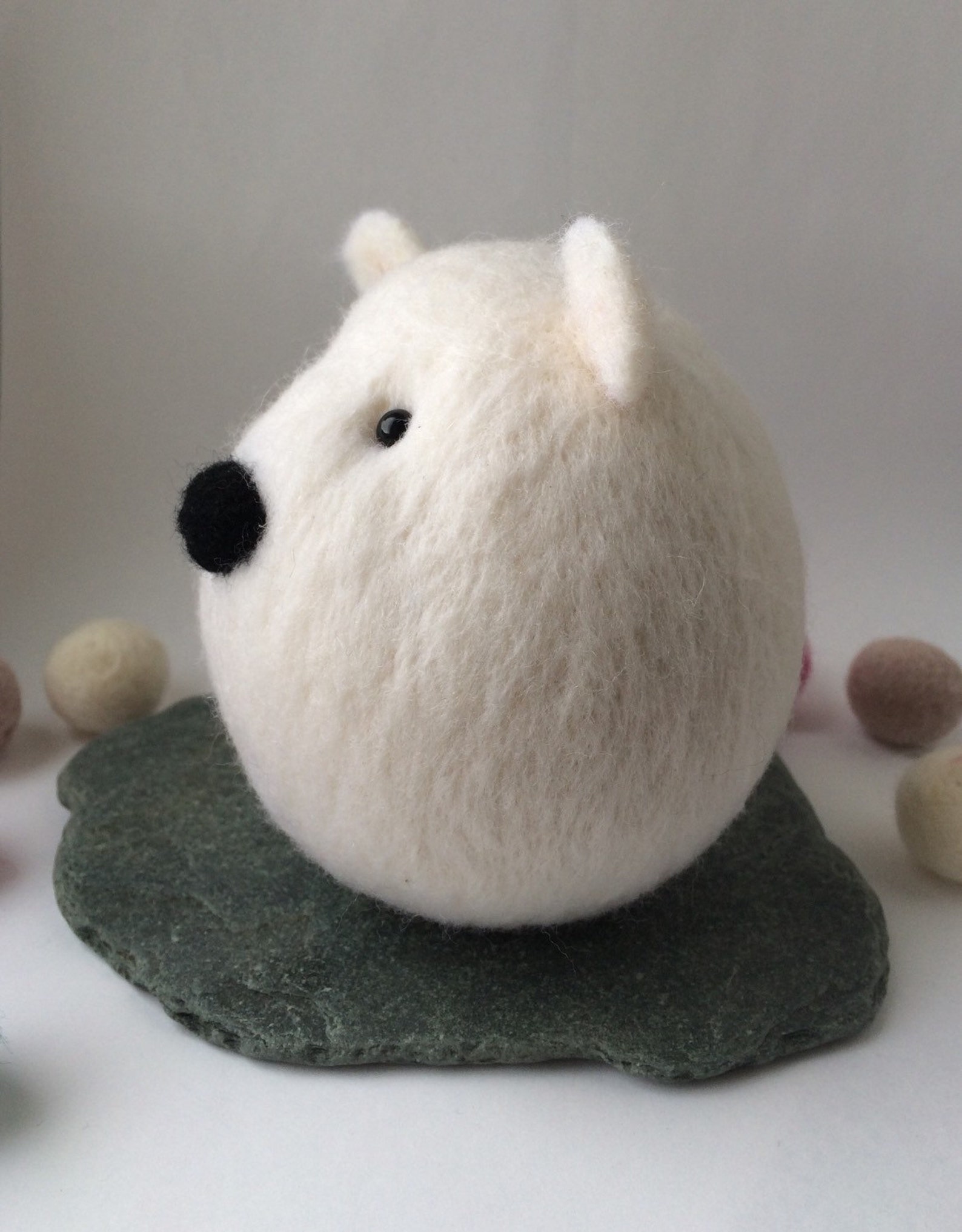 Needle felted polar bear. Felt bear. Wool polar bear. Felted Etsy