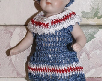 antique doll ❀ 水色サマーニットの ミニョネットちゃん - メルカリ