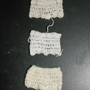Doll Panties for 3-4&quot; Miniature Bisque Dolls CREAM, WHITE, ECRU Crochet 3pr X-Small