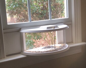12 in. Outdoor Clear Window Bird Feeder - Window Bird Feeder with Strong  Suction Cup, Transparent Bird House B00YSU3WG2 - The Home Depot