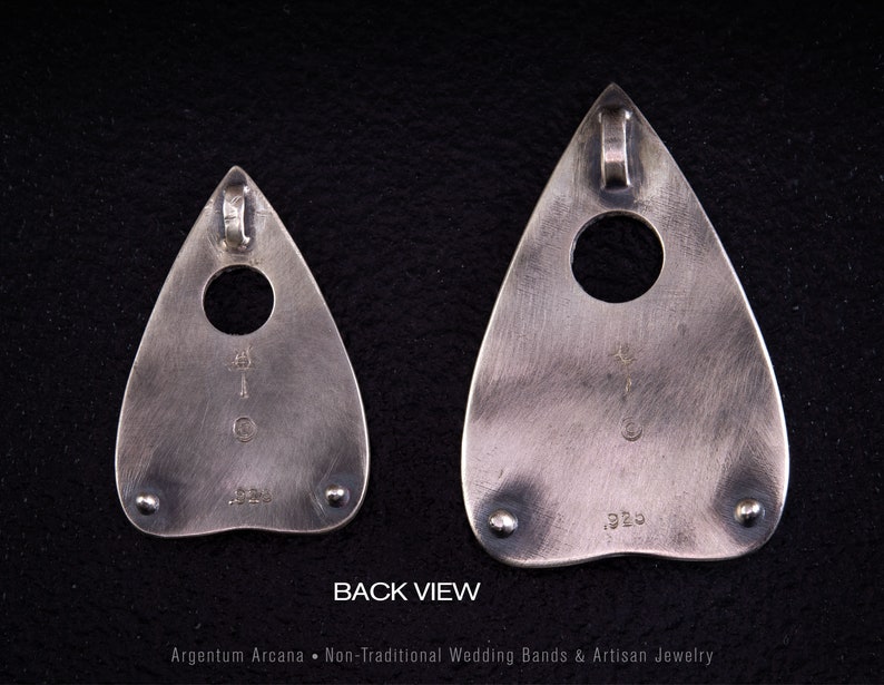 Ouija Planchette Necklace, Moonstone, Moon Phase Jewelry, Witchy Jewelry, Goth Style, Wiccan, Sterling Silver, Gothic Jewelry image 7