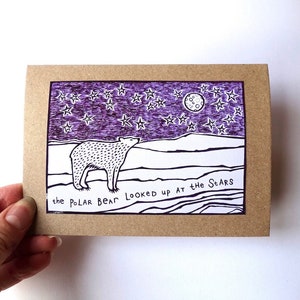 Carte étoiles ours polaire - PRÊTE À EXPÉDIER