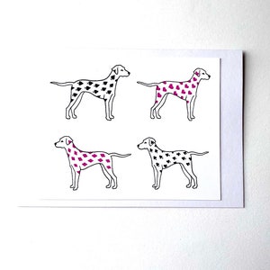 Pink Hearts Dalmatian Card - Diamants, Clubs, Piques, Cœurs - PRÊT À EXPÉDIER