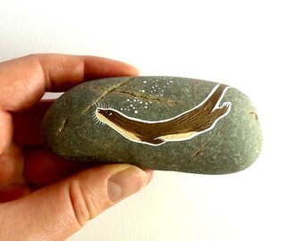 Painted Otter Stone - READY TO SHIP