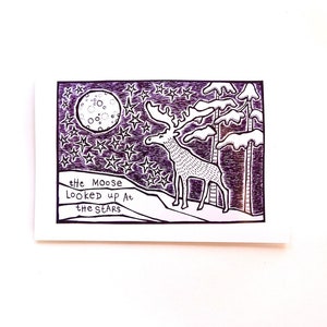 Moose and Stars Card - READY TO SHIP