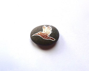 Copper Hummingbird Stone | Handpainted Nature Inspired River Rock Talisman | Whimsical Bird Art | Relaxing Home Decor | Healing Memory Stone