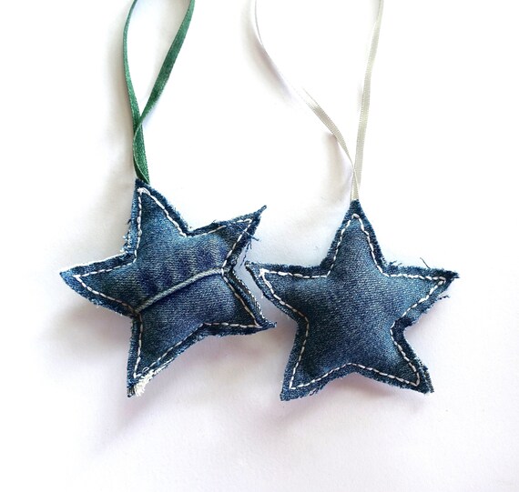 Denim Star Decorations READY TO SHIP | Etsy