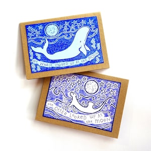 Cartes Baleine et Loutre - Ensemble de 2 - PRÊT À EXPÉDIER