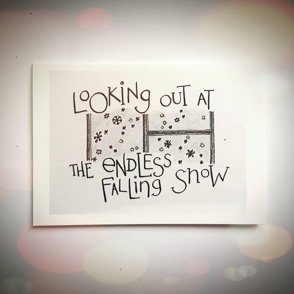 Falling Snow Card - READY TO SHIP