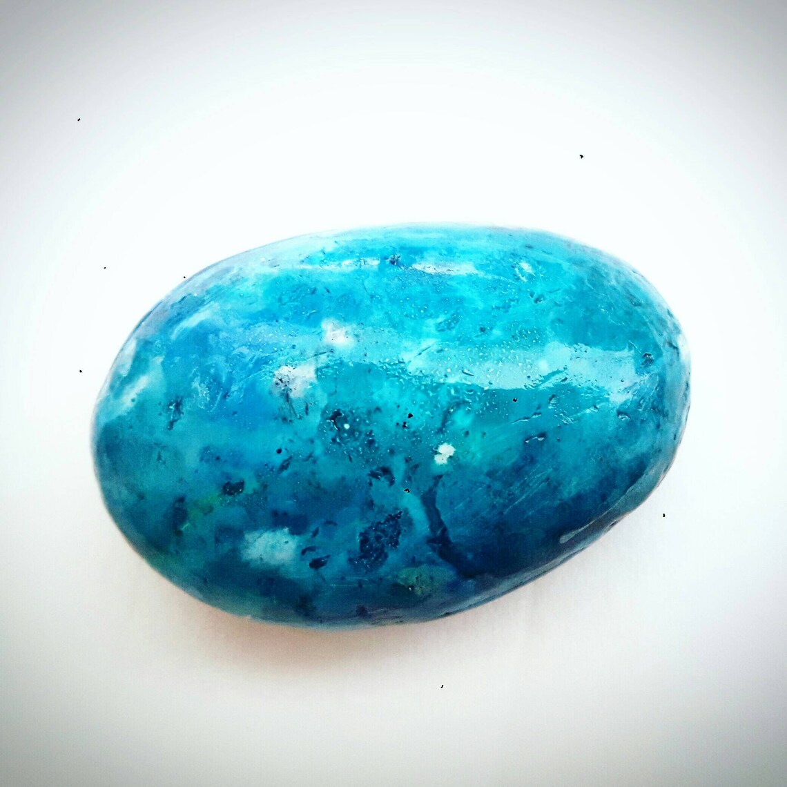 Deep Blue Ocean Stone Handpainted Illustrated Shiny Etsy