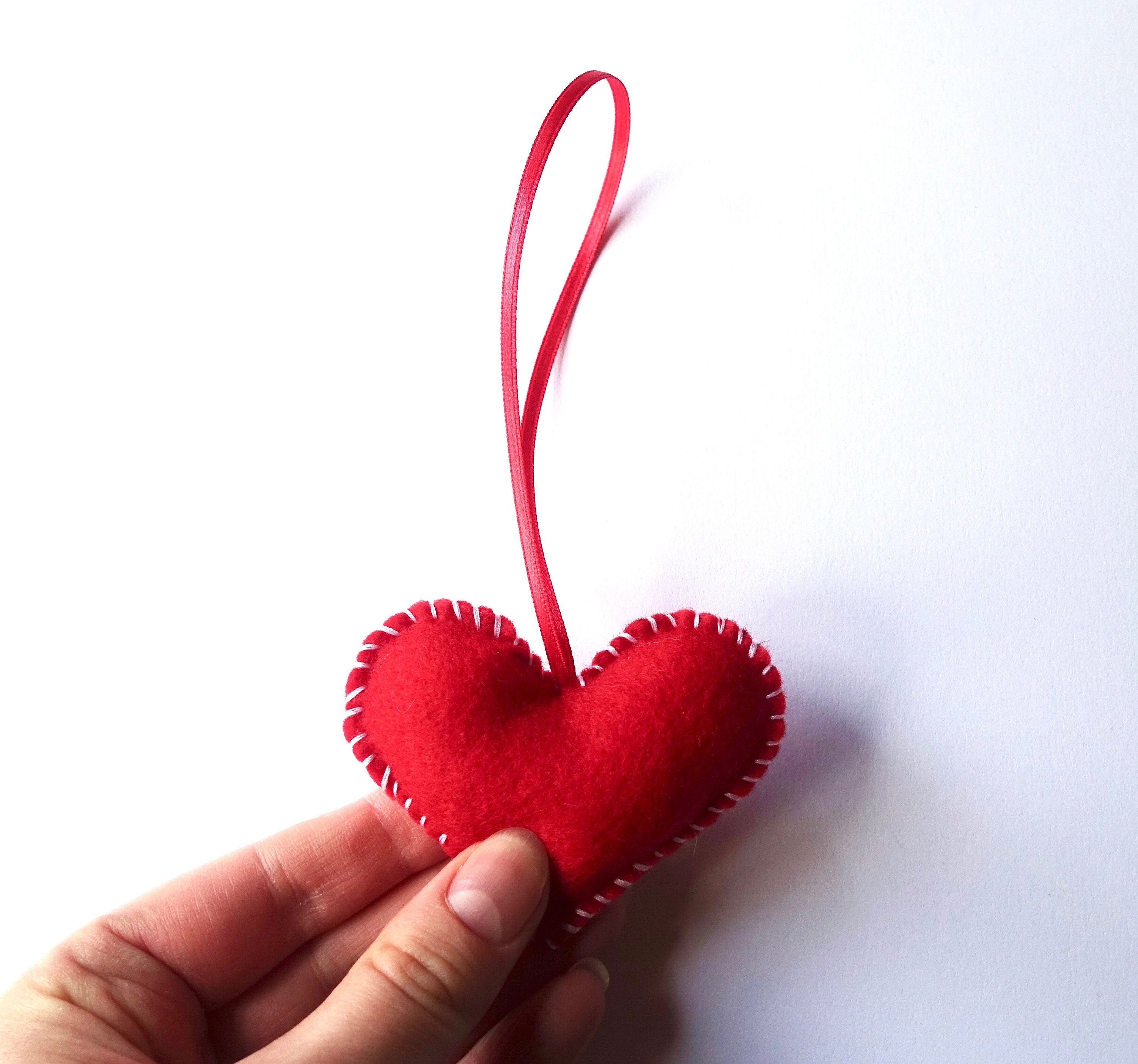 Red Felt Hearts Set of 2 MADE TO ORDER Etsy UK