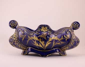 Old French Pierrefonds Fine Earthenware Flower Pot