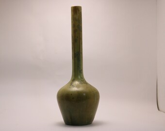 French Pierrefonds Crystalline Pottery Stem Vase Circa 1910-1920 Art Nouveau