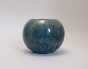French Pierrefonds Glazed and crytallized Pottery Bowl  Circa 1910-1920 Art Nouveau