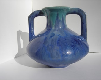 Jarrón de cerámica cristalina francesa Pierrefonds Circa 1910-1920 Art Nouveau