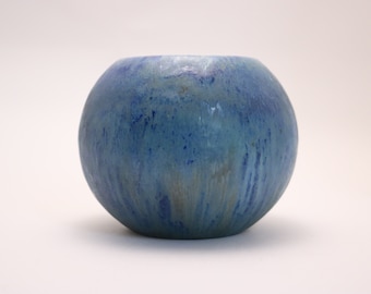 French Pierrefonds Glazed and crytallized Pottery Bowl  Circa 1910-1920 Art Nouveau