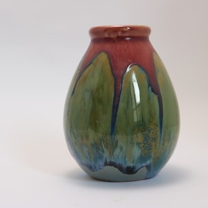 French Pierrefonds Glazed and crytallized Pottery Vase  Circa 1910-1920 Art Nouveau