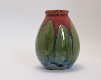 French Pierrefonds Glazed and crytallized Pottery Vase  Circa 1910-1920 Art Nouveau