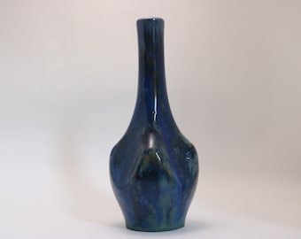 French Pierrefonds Crystalline Pottery Stem Vase Circa 1910-1920 Art Nouveau