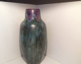 Francés Pierrefonds cristalino cerámica florero Circa 1910-1920 Art Nouveau