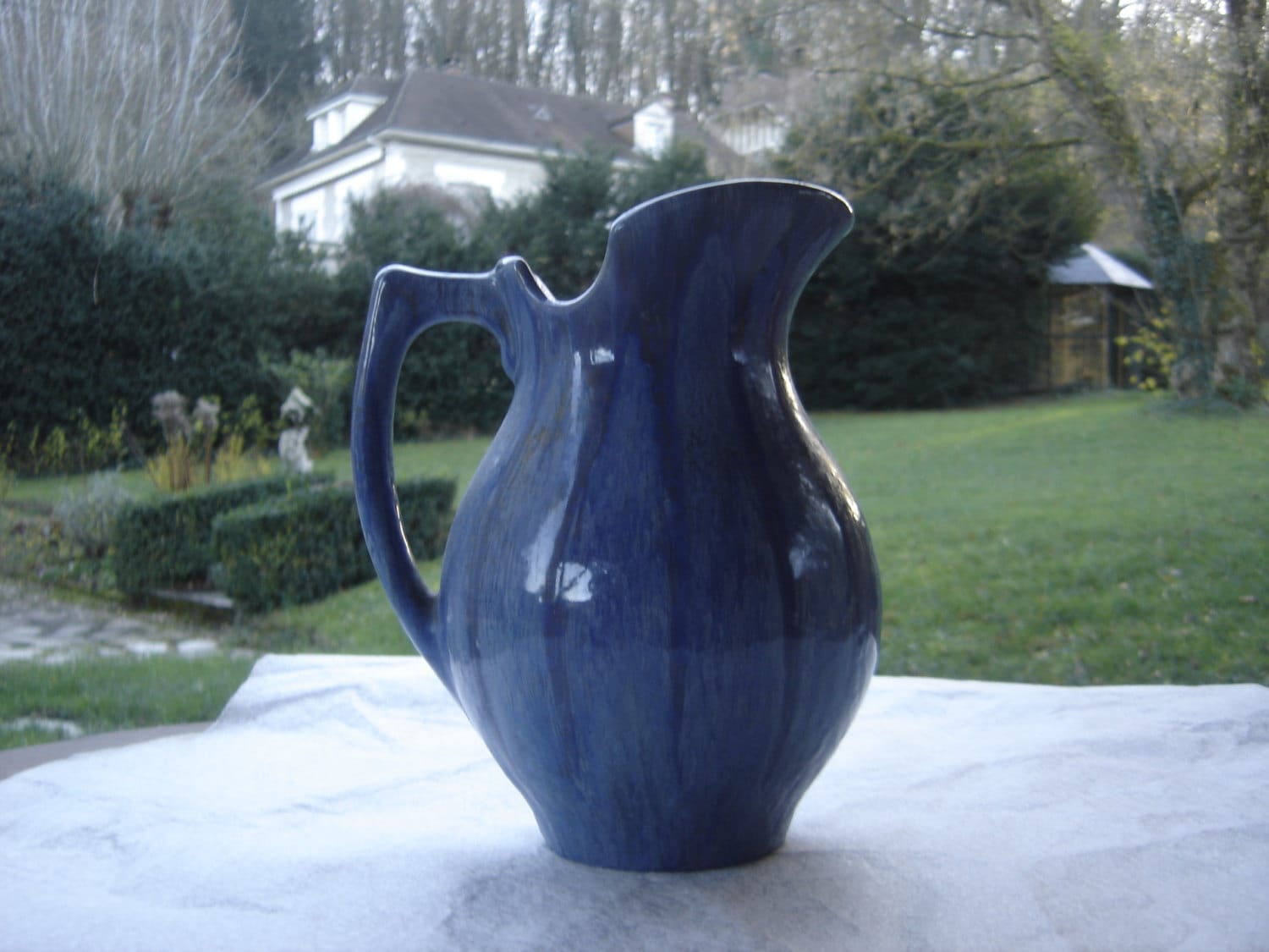 Antique Art Nouveau Denbac French Pottery Liquor Bottle 20th Century