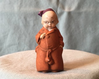 Hertwig German Porcelain Grandpa Doll: Miniature Hand-Painted Figurine