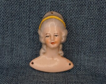 Victorian Porcelain Half Doll: Antique Pin Cushion, Germany