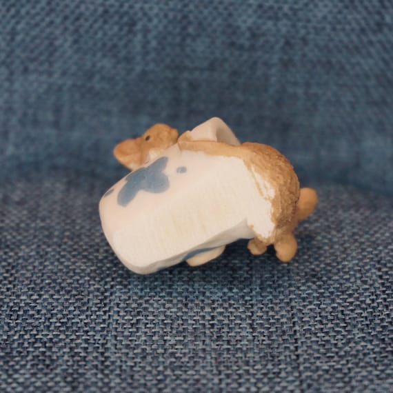 Miniature figure Mouse Vintage Style collectible Thimble Bronze 