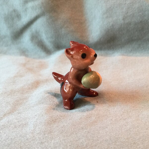 Hagen Renaker Chipmunk Holding Acorn Non-Disney Chip Model Figurine. Miniature Forest Woodland Cute Animal Spring Cake Topper Decoration