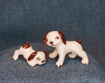 Vintage Hagen Renaker Running Puppy Figurine: 1950s Miniature