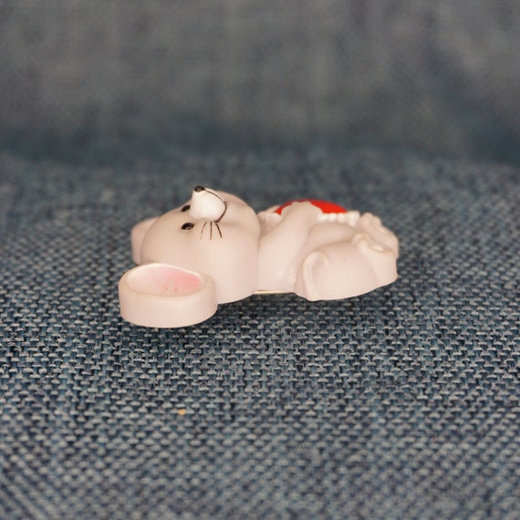 Vintage Valentine Mouse Pin. Small Plastic Gray M… - image 2