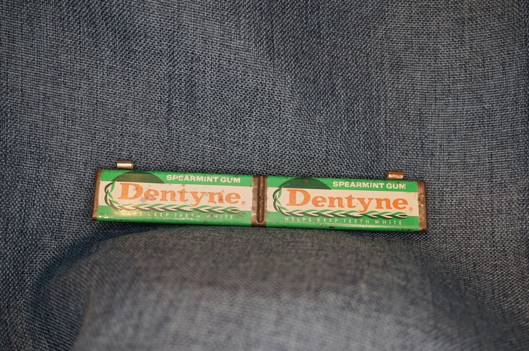 Vintage Dentyne Gum Shop Sign. Small Metal Gum Candy Advertising Sign ...