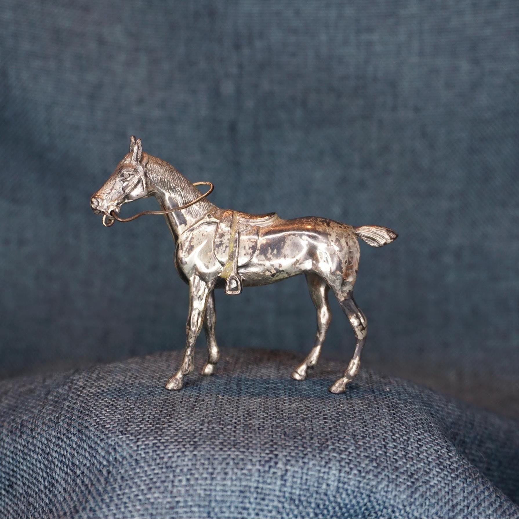 Vintage Metal Horse Figurine - Etsy