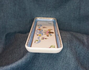 Limoges France Dresser Trinket Dish. Paris Style Blue Gold Hatpin Tray: Victorian Home Decor