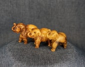 Vintage Stone Elephant Figurine Lot. Miniature Carved Wild Animals Desk Decor. Diorama, Fairy Garden, Terrarium, Dollhouse Accessory Gift