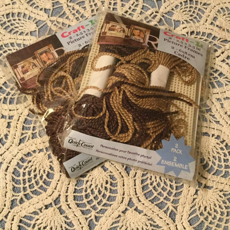 Plastic Canvas Picture Frames Ensemble Package of Two Frames by Craft-It