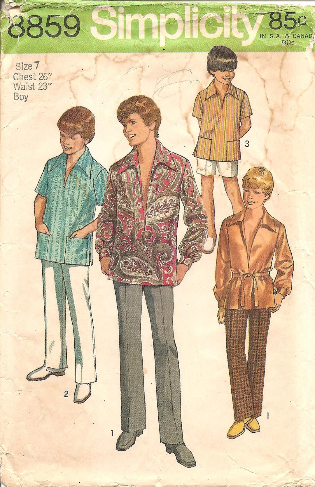 Vintage Vintage 1970 Simplicity Sewing Pattern 8859 Boy's - Etsy