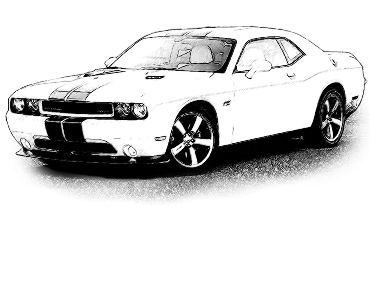 Как нарисовать dodge challenger